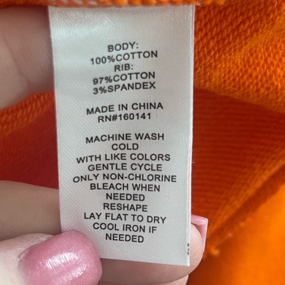 NWT Oversized Solana Hills DYOR (Do your own research) orange hoodie 100% cotton - Picture 8 of 12